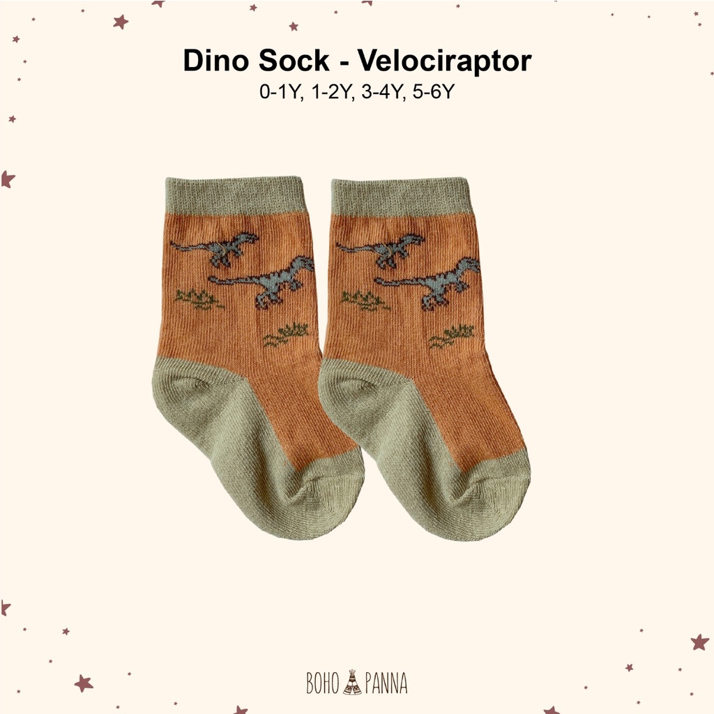 BOHOPANNA | BOHO BABY | BOHO PANNA - BASIC SOCK DINO - Kaos Kaki Anak