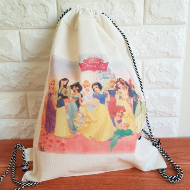 Tas Ransel Princess / Tas Serut Blacu 30 x 40 / Tote Bag / Souvenir Tas Murah