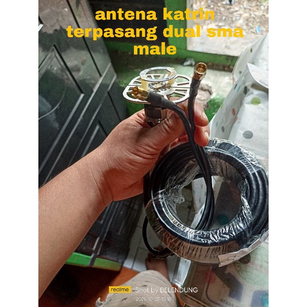 Antena kathrein  katrin katerin plus 2 kabel masing masing 15 meter plus dual konektor sma male