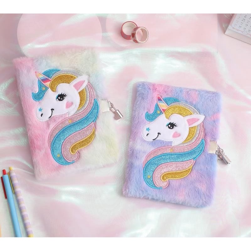 Buku Unicorn Gembok Buku Tulis Unicorn A5 Diary Unicorn Kado Anak cewe Buku Unicorn Import Berkualitas