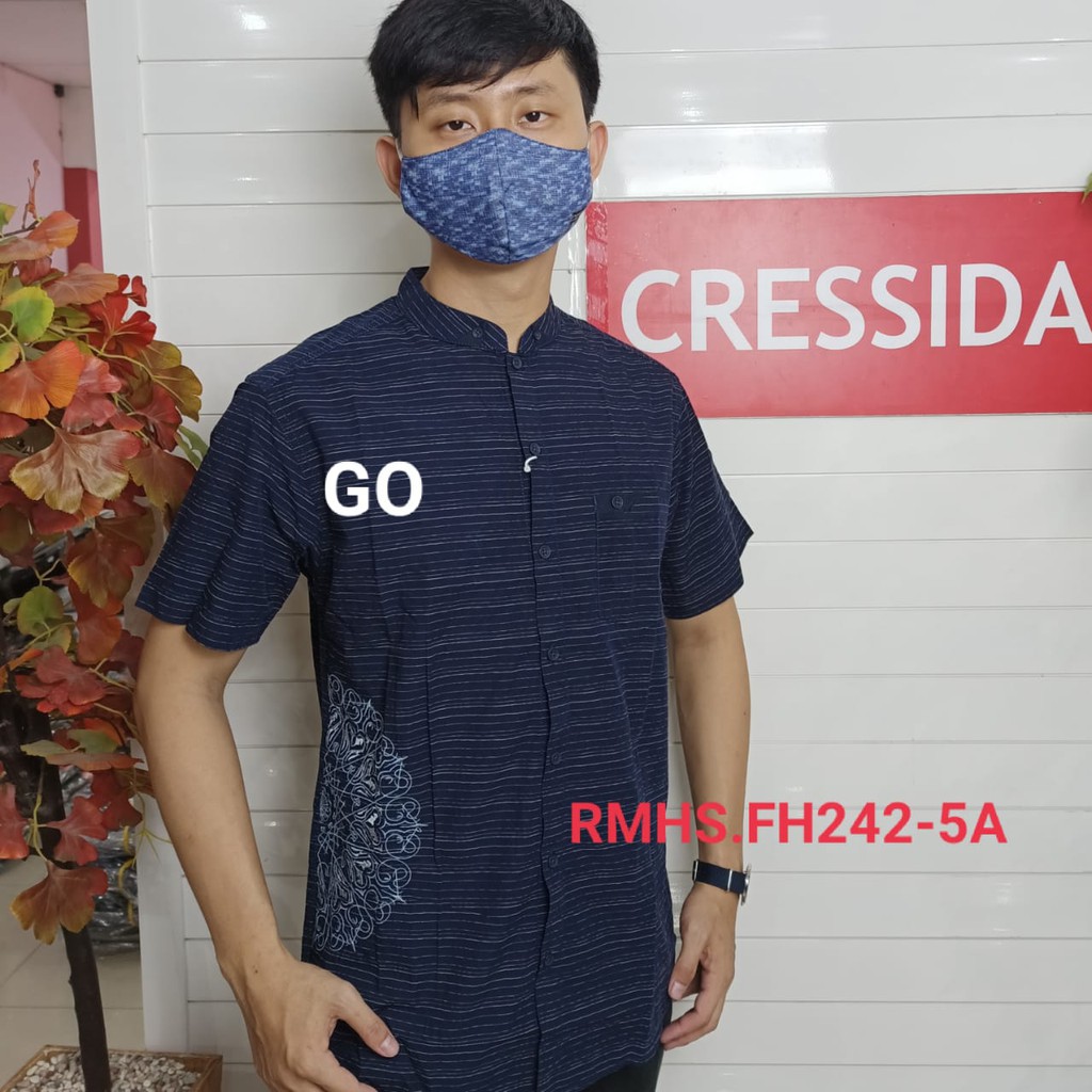 gos CRESSIDA KOKO/TAQWA Pakaian Pria Atasan Baju Muslim Kemeja Hem Slimfit Original Lengan Pendek