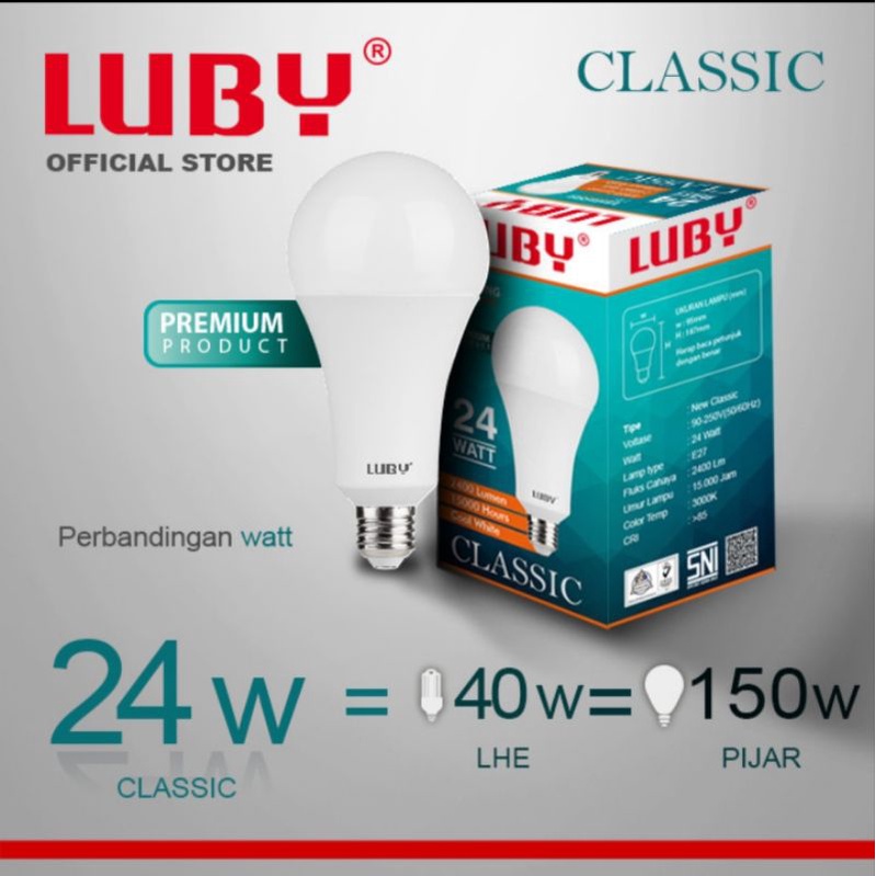 Lampu led 24watt Luby classic