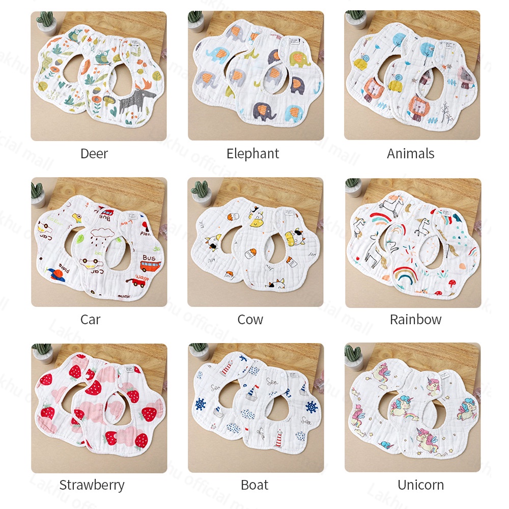 Lakhu slaber bayi /baby bibs katun celemek bayi 100% katun