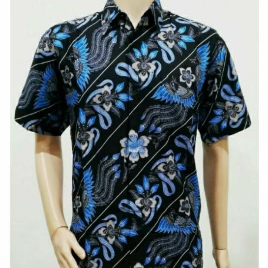 Kemeja Batik Pria Jumbo XXL XXXL Lengan Pendek Atasan Baju Hem Batik Big Size 4L-5L MHD-Brht