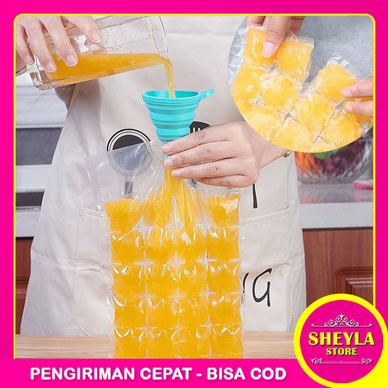 Kantong Plastik Cetakan Es Batu Isi 10 Pcs / Disposable Ice Making Bag Food Grade / TS-46