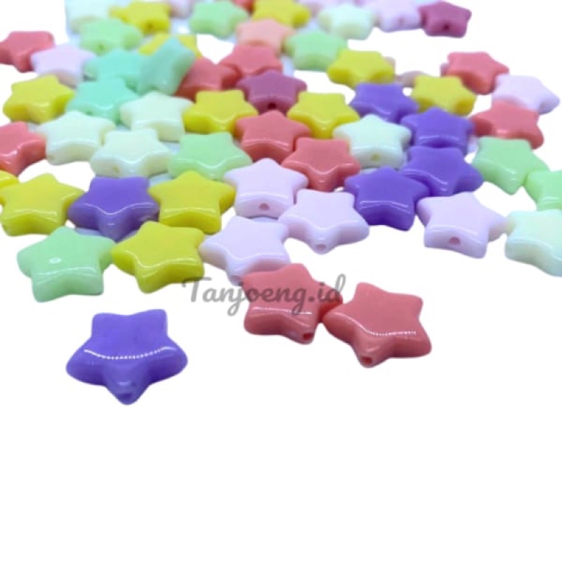 (60 pcs) Manik Mote Bintang Pastel Susu Manik Mainan Eduksi Anak