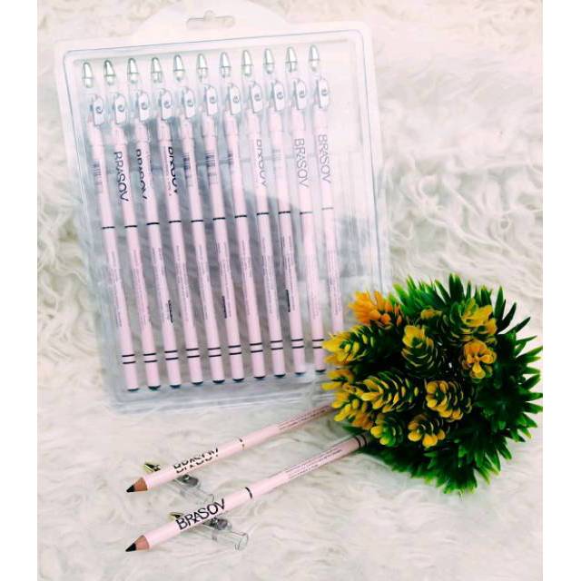 BRASOV Eyebrow Pensil 3 in 1 Hitam Coklat - Pensil Alis