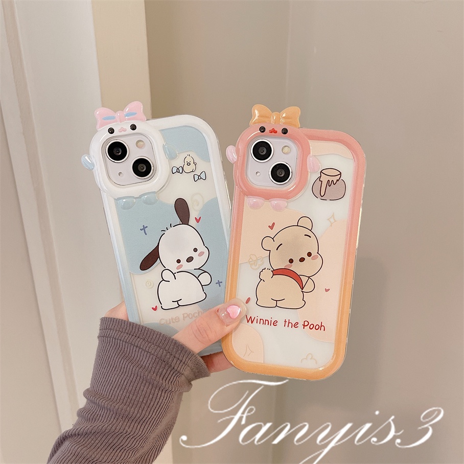 Compatible For iPhone 13 12 11 Pro Max X XR Xs Max 8 7 6 6s Plus SE 2020  Soft Case Pelindung Desain Winnie the Pooh Dog Untuk