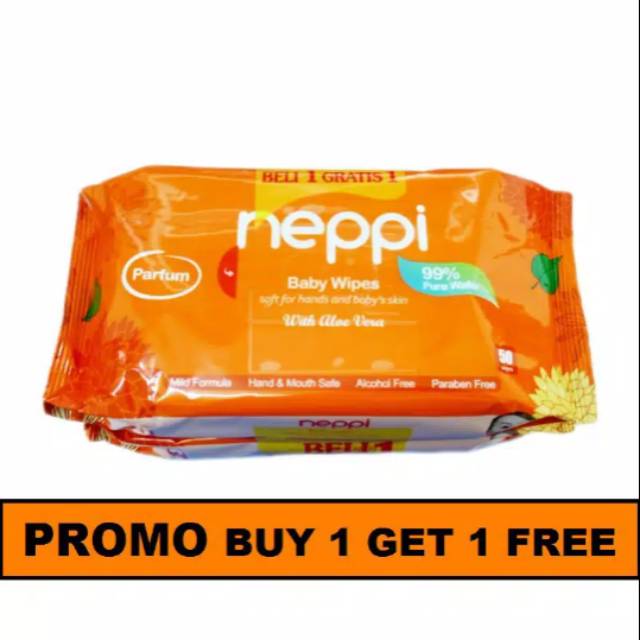 

Neppi Tisu Basah Beli 1 Gratis 1 Isi (2x50 Lembar)