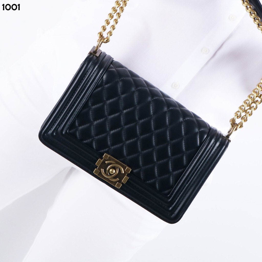 ChanelBoy 1001 Lambskin Large Flap bag with paperbag