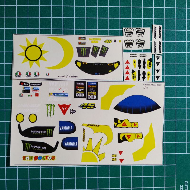 decal figure 1/12 valentino rossi decal white toner (2020)