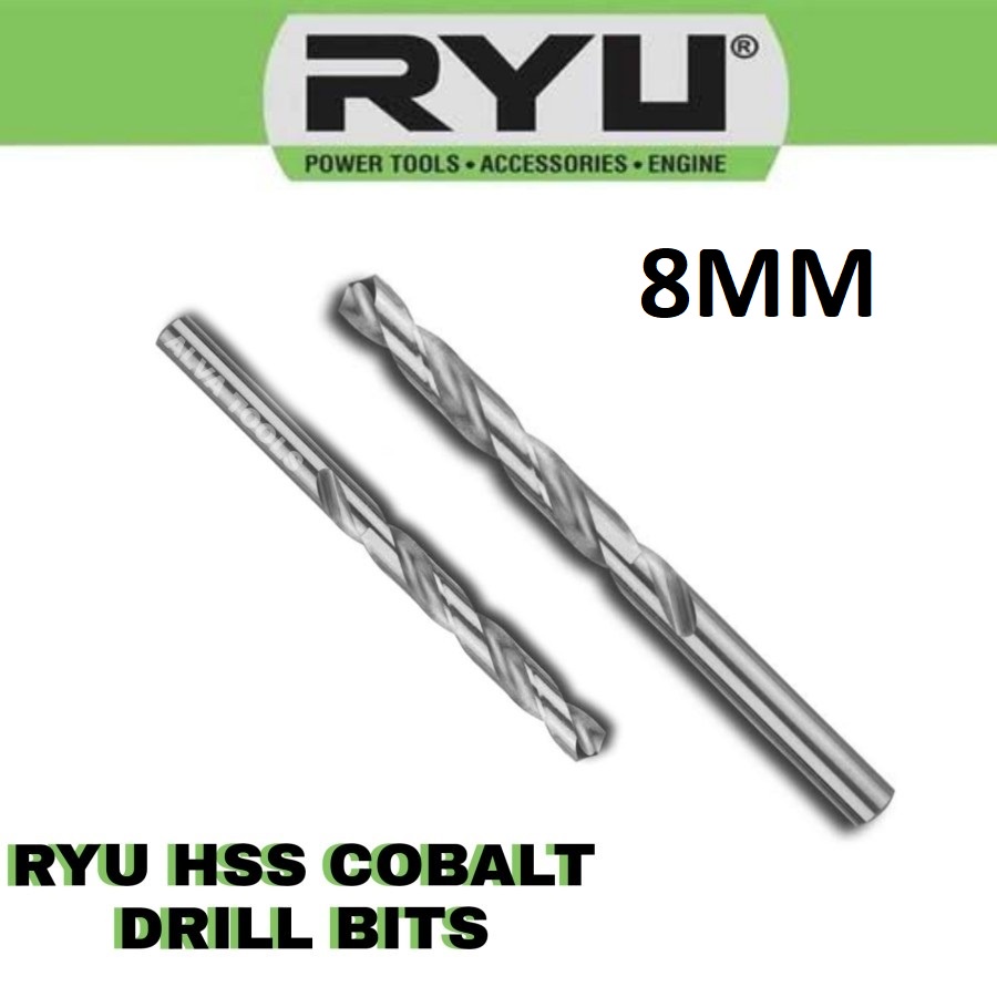 RYU HSS COBALT DRILL BITS 8MM 8 MM MATA BOR BESI BAJA STAINLESS