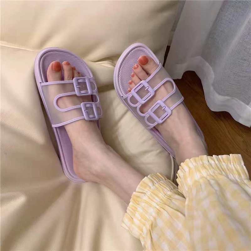 LMD BALANCE V202 SANDAL JELLY WANITA DEWASA SLOP GESPER DUA KECIL