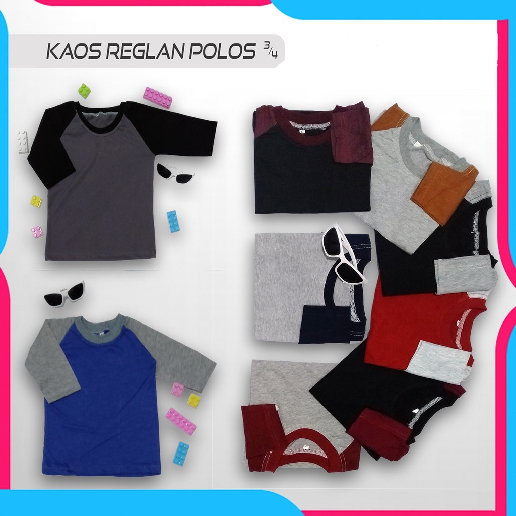 [HANYA HARI INI - 12.12]  BAJU KAOS REGLAN ANAK LAKI LAKI PEREMPUAN COWOK CEWEK UNISEX MURAH GROSIR 