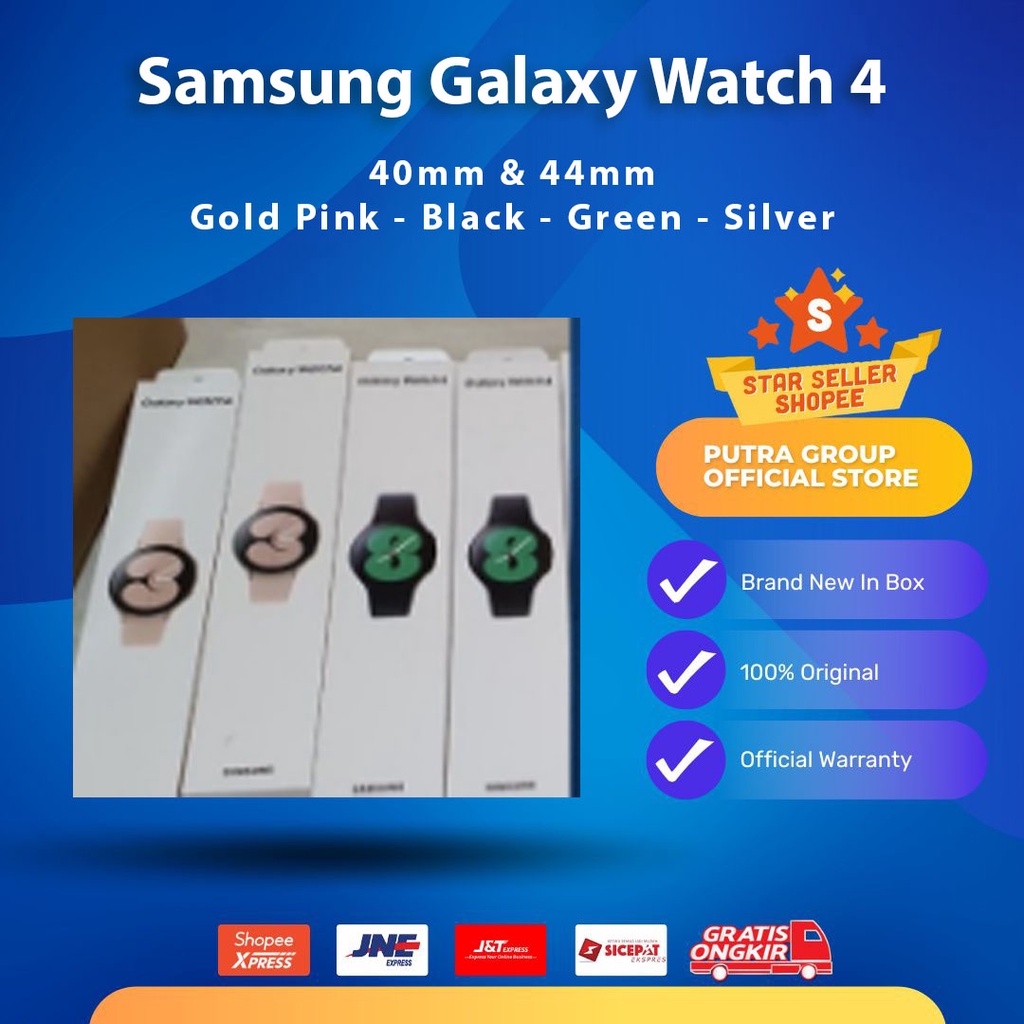 (RESMI) Samsung Galaxy Watch 4 40mm 44mm / 44 40 mm Black Gold Pink Green Silver SEIN