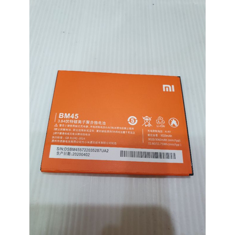 BATERAI ORIGINAL 100% REDMI NOTE 2 BM45 BM 45 BATRE HP ORI