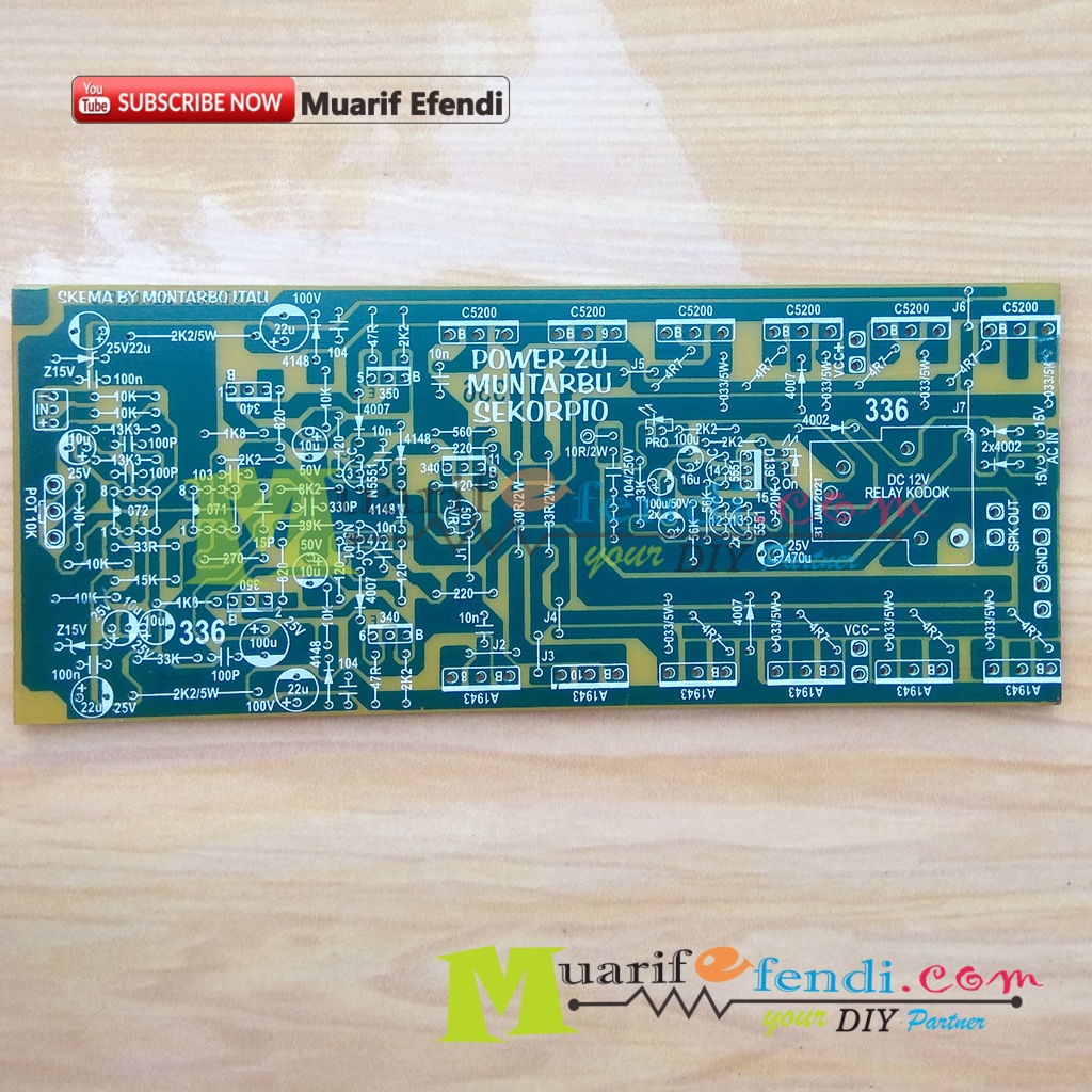 PCB POWER AMPLIFIER MONTARBO 2U 20cm CLONE ITALY 336