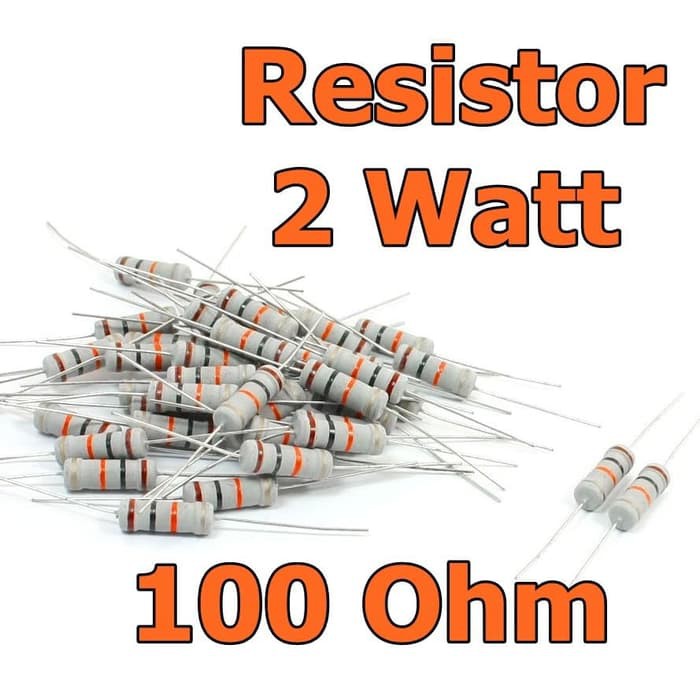 Resistor Karbon Carbon 2 Watt Nilai 100 Ohm R 100R