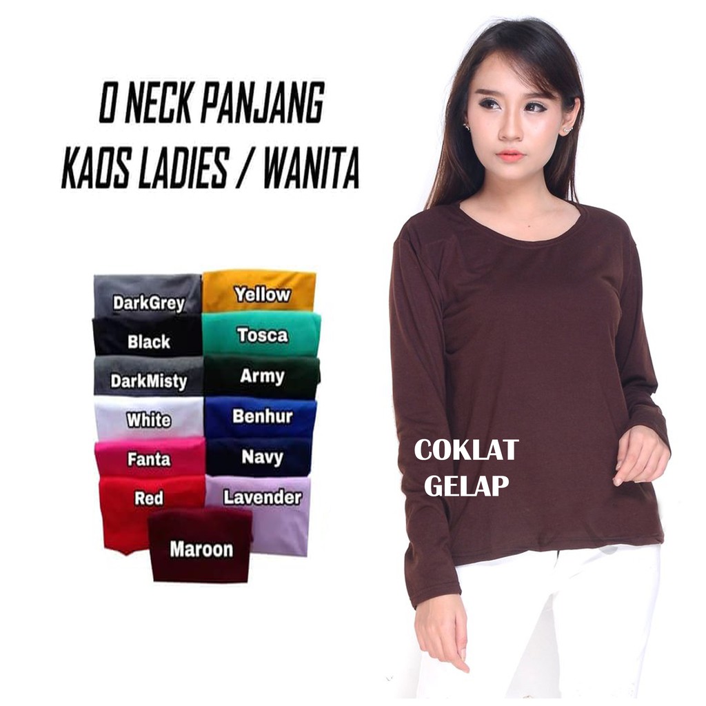  1 KG 8 PCS KAOS  LENGAN PANJANG WANITA baju t shirt 