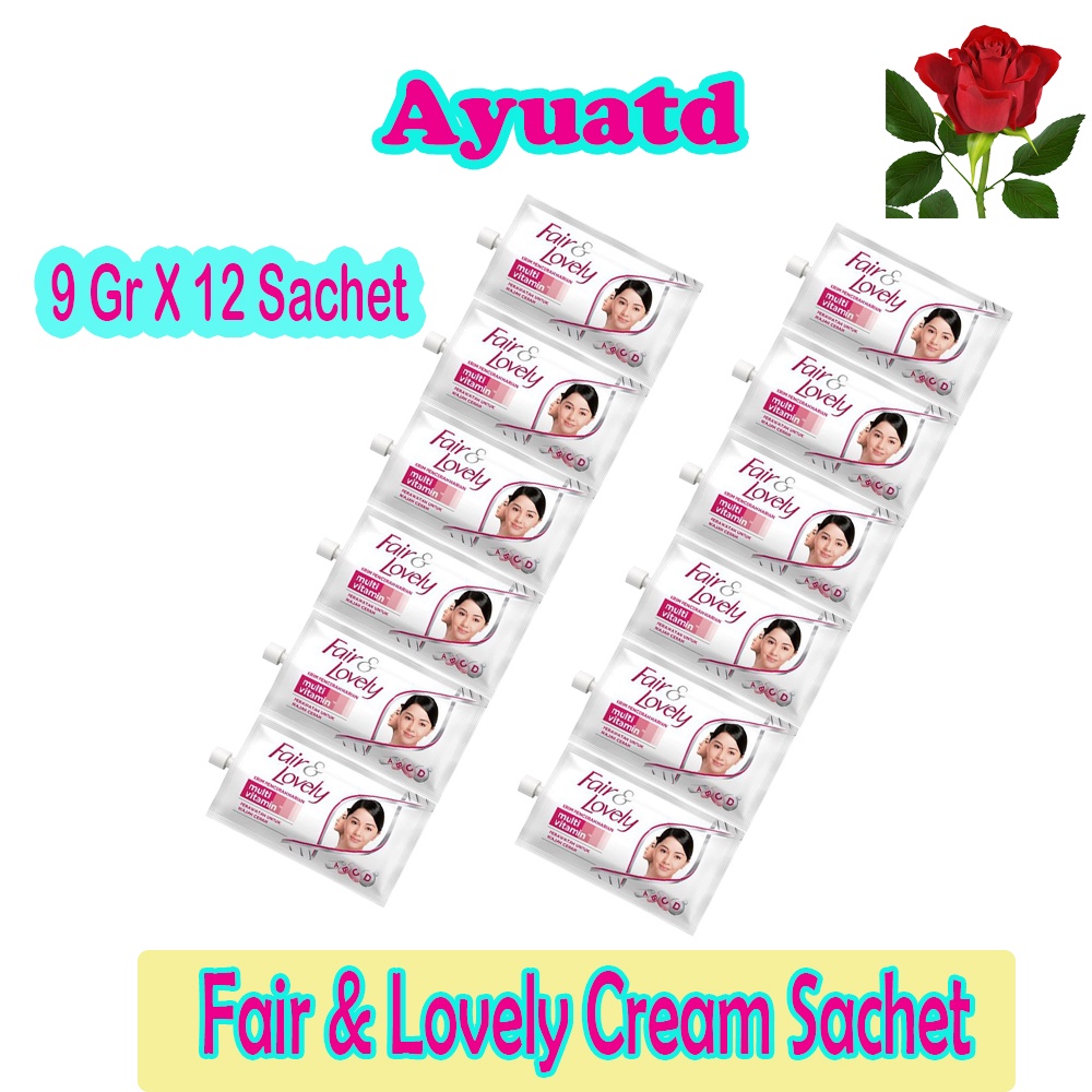 Fair &amp; lovely Cream Multi Vitamin Sachet 9 Gram Isi 12 Pcs