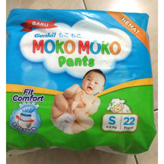 Genki moko moko pants uk S22 popok bayi diapers diapering model celana