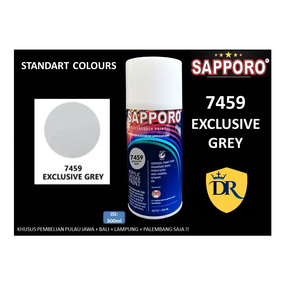 Sapporo 7459 Exclusive Grey Cat Semprot Aerosol Saporo Paint Abu Muda