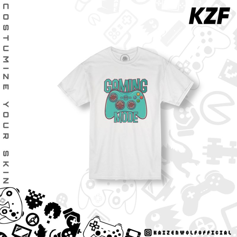 Kaos cewek cowok gaming Kzf - Tshirt premium Kzf Gamemode limited edition