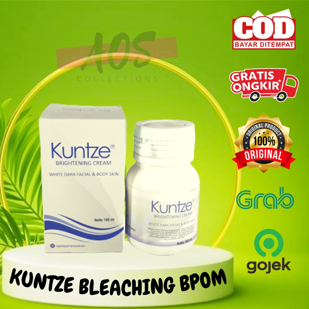 KUNTZE Bleaching Brightening Cream With Dark Facial & Body Skin PEMUTIH BADAN WHITENING KRIM ORI