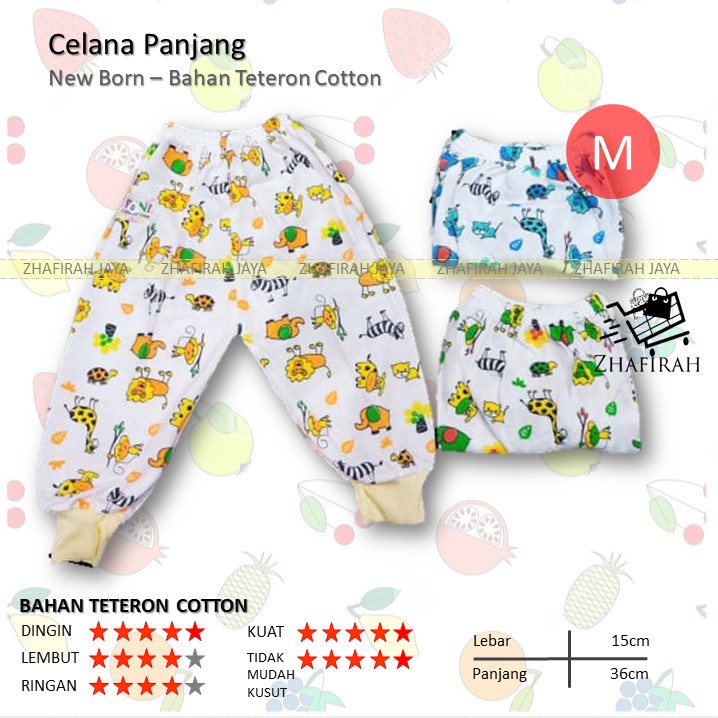 ❤ZJ❤ Celana Panjang Bayi Bahan Katun Teteron ADEM DINGIN saat digunakan Size M - Celana Panjang Bayi Bahan Katun Teteron Ukuran M