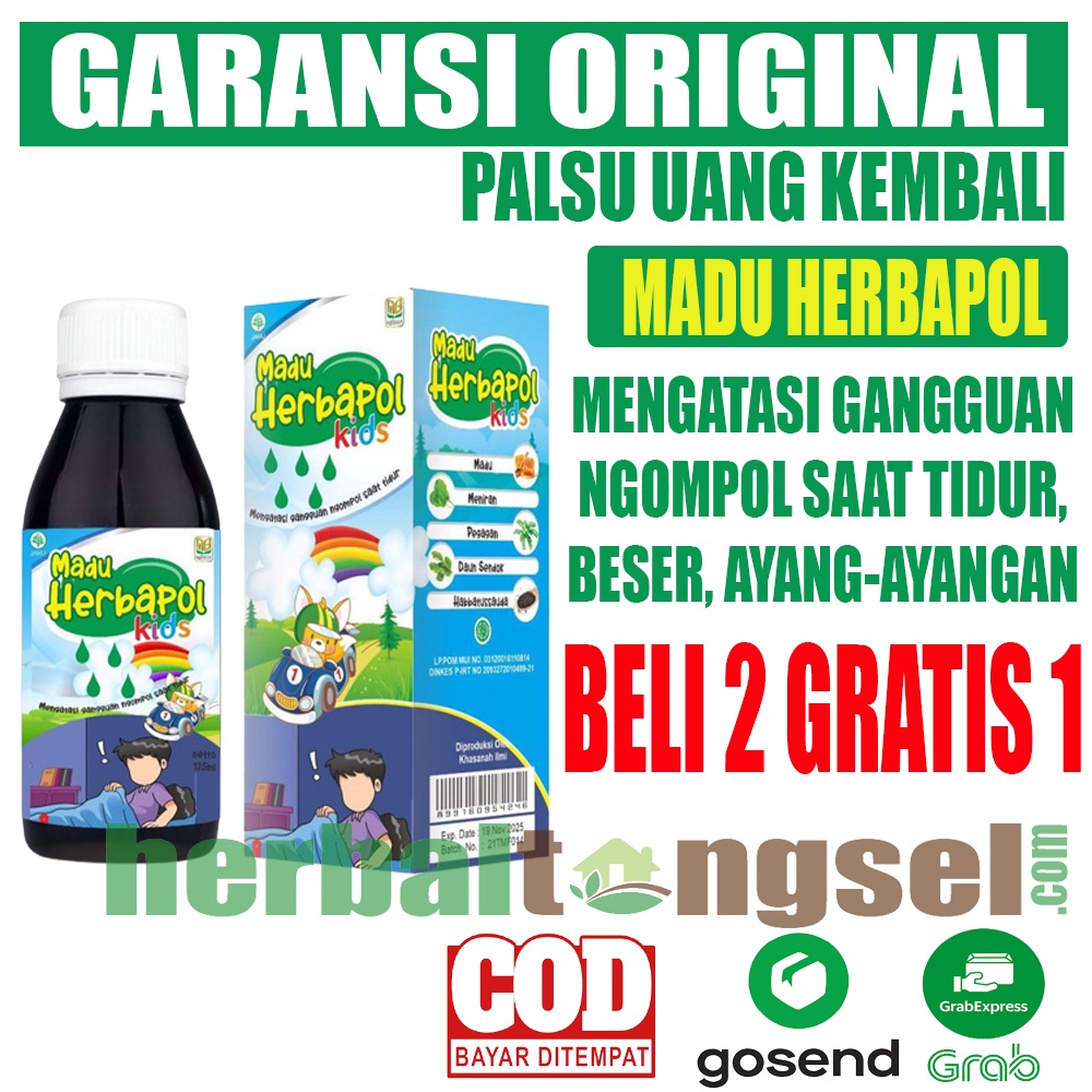 Madu Herbapol BELI 2 GRATIS 1 Madu Ngompol Madu Herbapol ORIGINAL OBAT NGOMPOL Herbal Stop Anak OMPO
