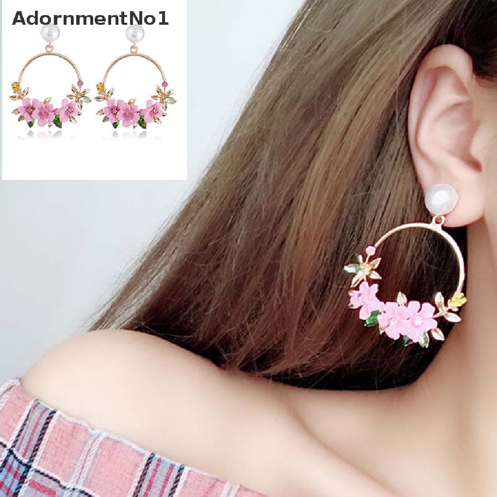 (AdornmentNo1) Anting Tusuk Gantung Desain Bunga Menarik Untuk Wanita