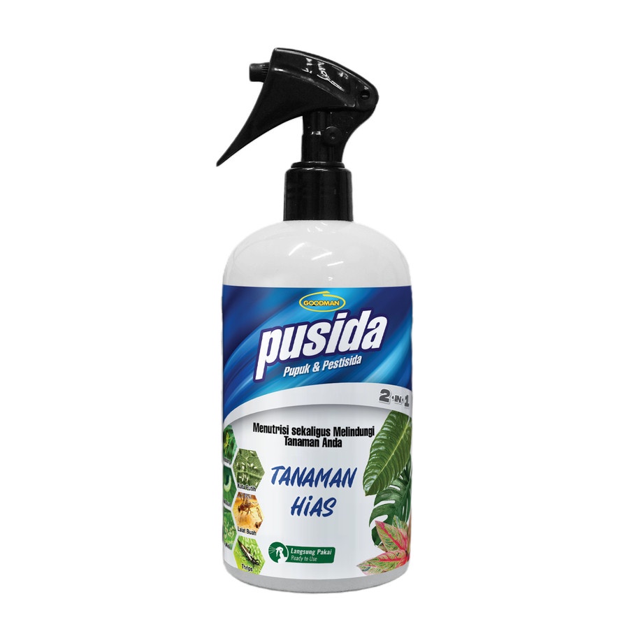 PUSIDA Pupuk &amp; Pestisida Langsung Pakai - Untuk TANAMAN HIAS - Goodman Green World - 500 ML