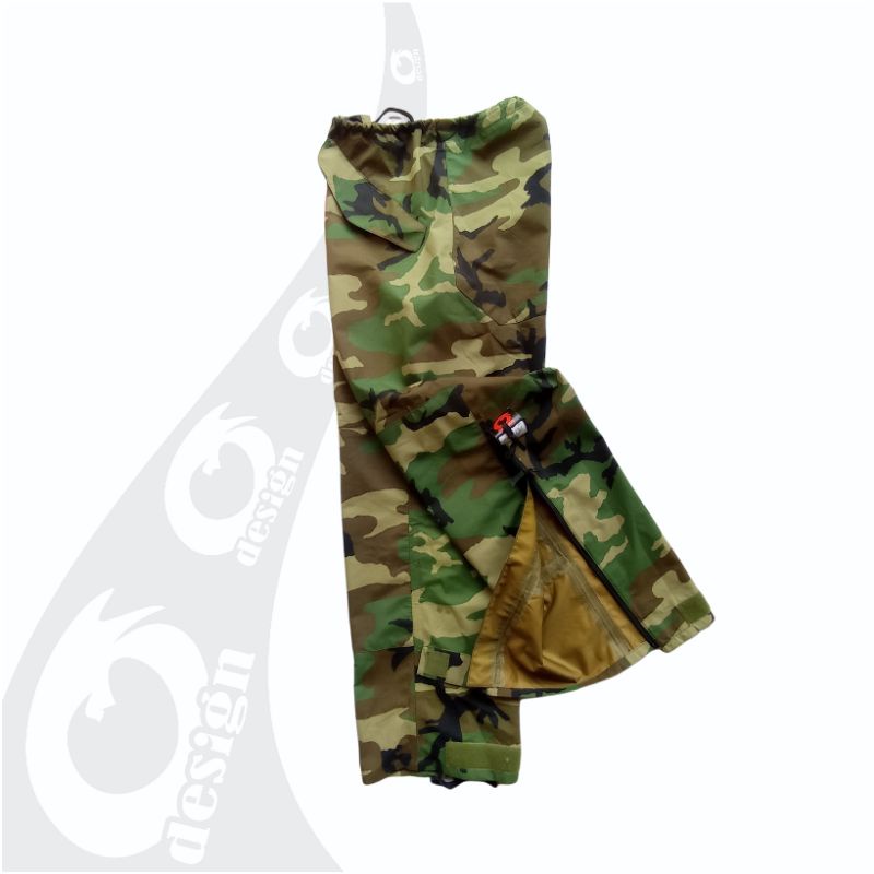 vintage trousers us army goretex ecwcs woodland rain pants, celana panjang