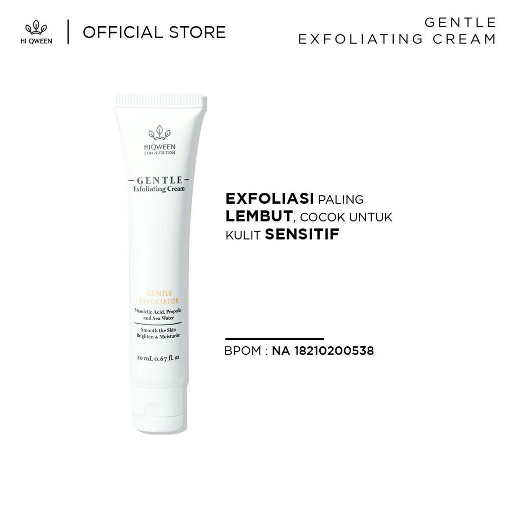 Hiqween Gentle Exfoliating Cream Exfoliasi Paling Lembut Cocok untuk Kulit Sensitif, Jerawat dan Flek Bandel