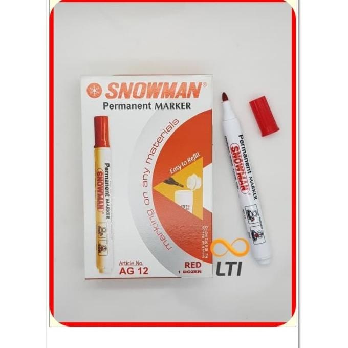 

Kualitas terbaik] Spidol Permanent Marker Snowman MURAH AG-12 / Lusin
