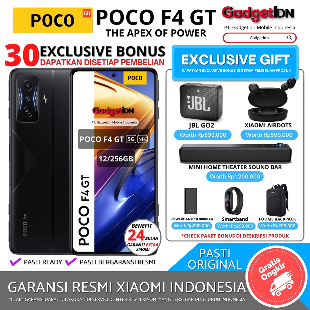 POCO F4 GT 5G 12/256GB GARANSI RESMI XIAOMI INDONESIA