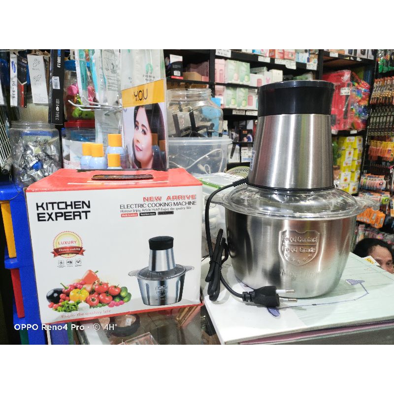 BLENDER DAGING STAINLESS CHOPER TEKAN 2LT KITCHEN EXPERT