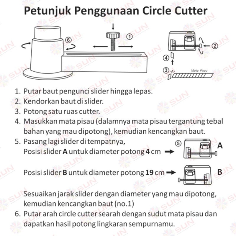 

Circle Cutter Premium 4 cm - 19 cm Pisau Alat Potong Kertas Sticker Bulat / Lingkaran / Bundar