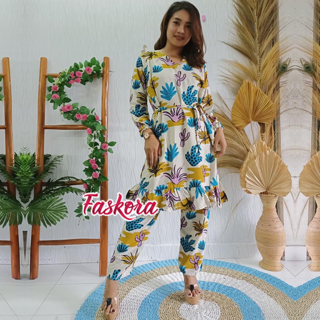 Atasan Tunik Jumbo Murah / Setelan Tunik Wanita Kekinian Murah Gurun / Set Tunik Jumbo Rayon