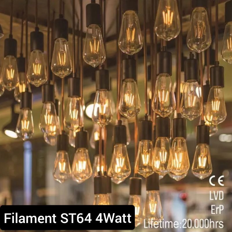 Lampu LED Filamen G45 G80 ST64 C35 E27 2w 4w watt Filament Edison Vintage Lampu Bohlam cafe-