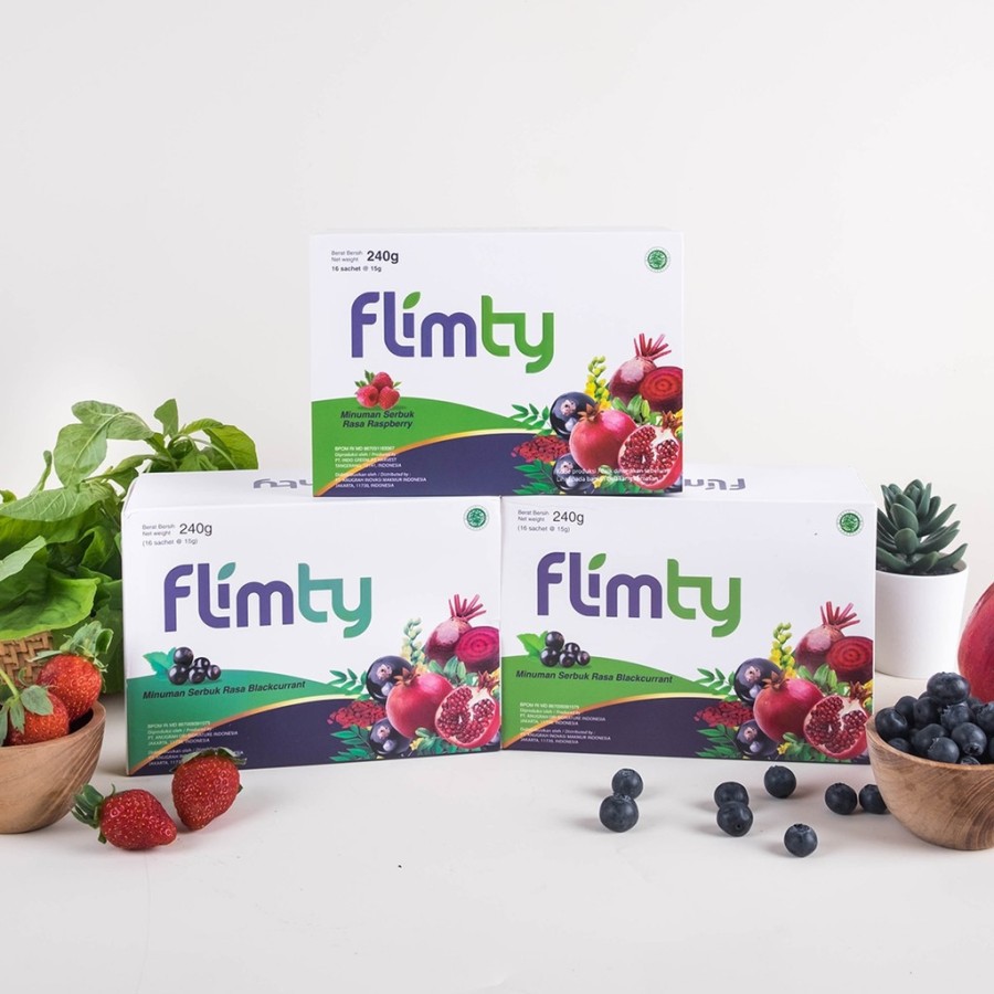 Flimty Fiber Detox Antioksidan Rasa Blackcurrant Raspberry 1 Box Pelangsing