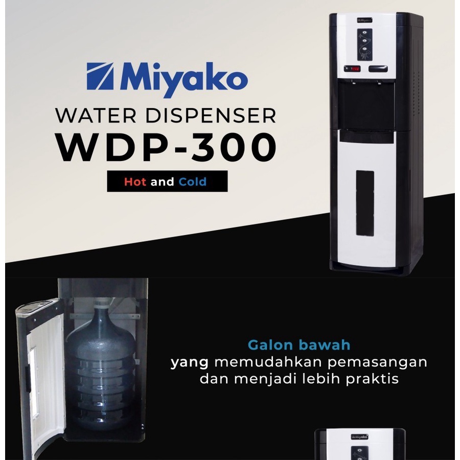 Miyako Dispenser WDP-300 Standing Dispenser WDP300 Dispenser Galon Bawah 2 Kran WDP 300 Hot Cool