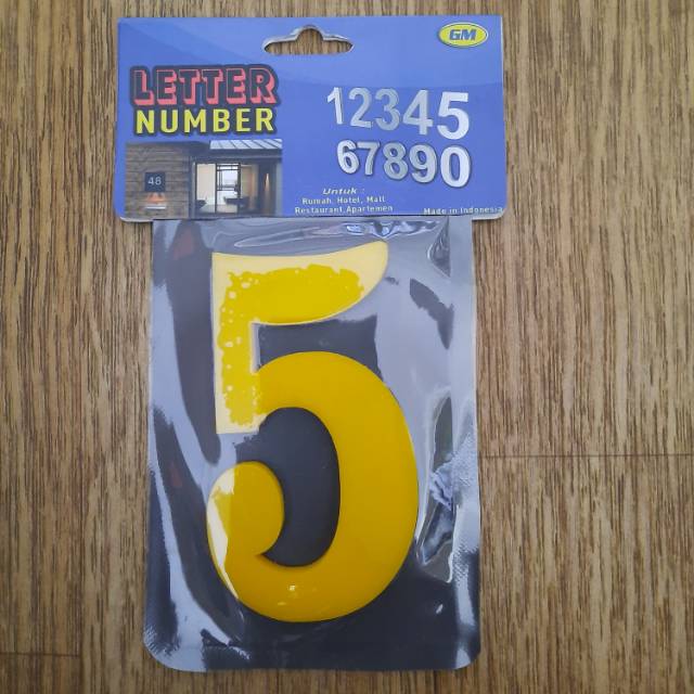 

GM LABEL ANGKA ACRYLIC NOMER 5 ( KUNING)