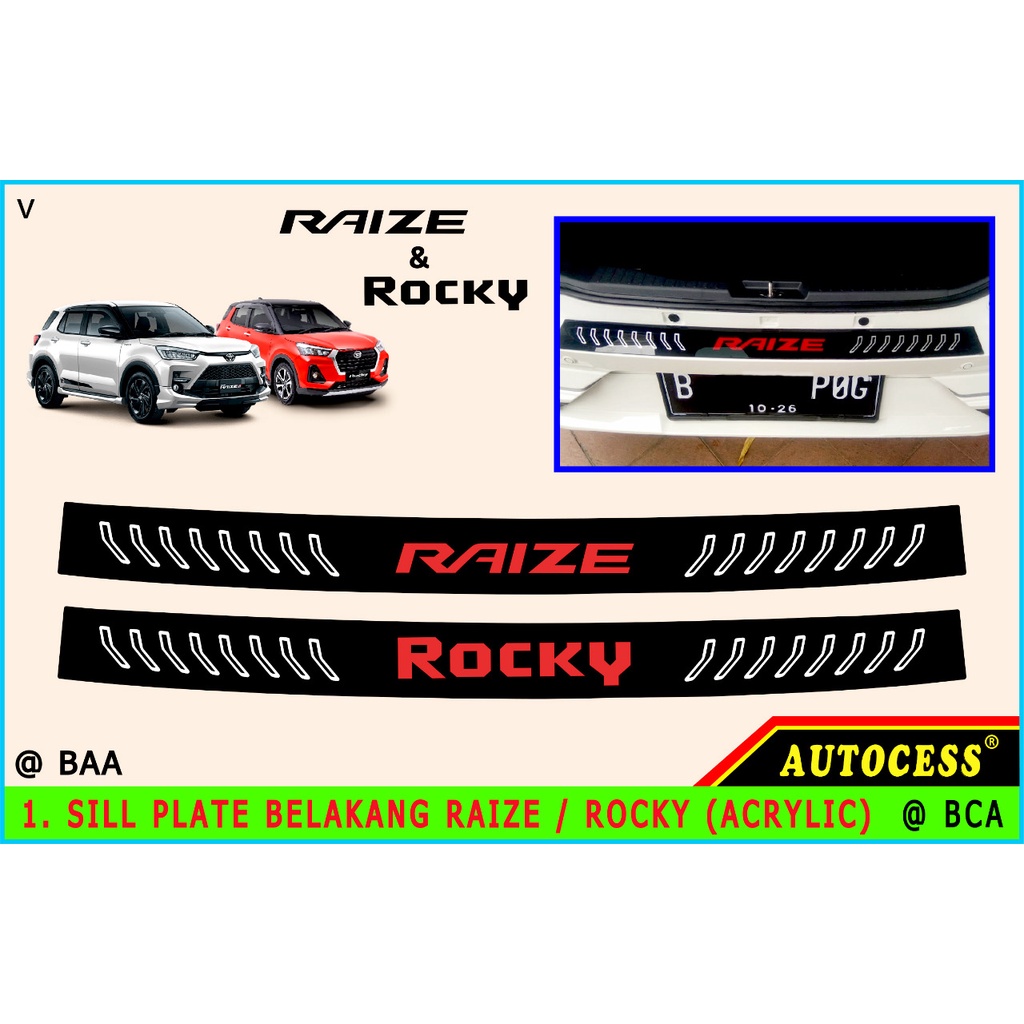 Sillplate Belakang Door Sill Plate Toyota Raize Daihatsu Rocky 2021 Model Akrelik