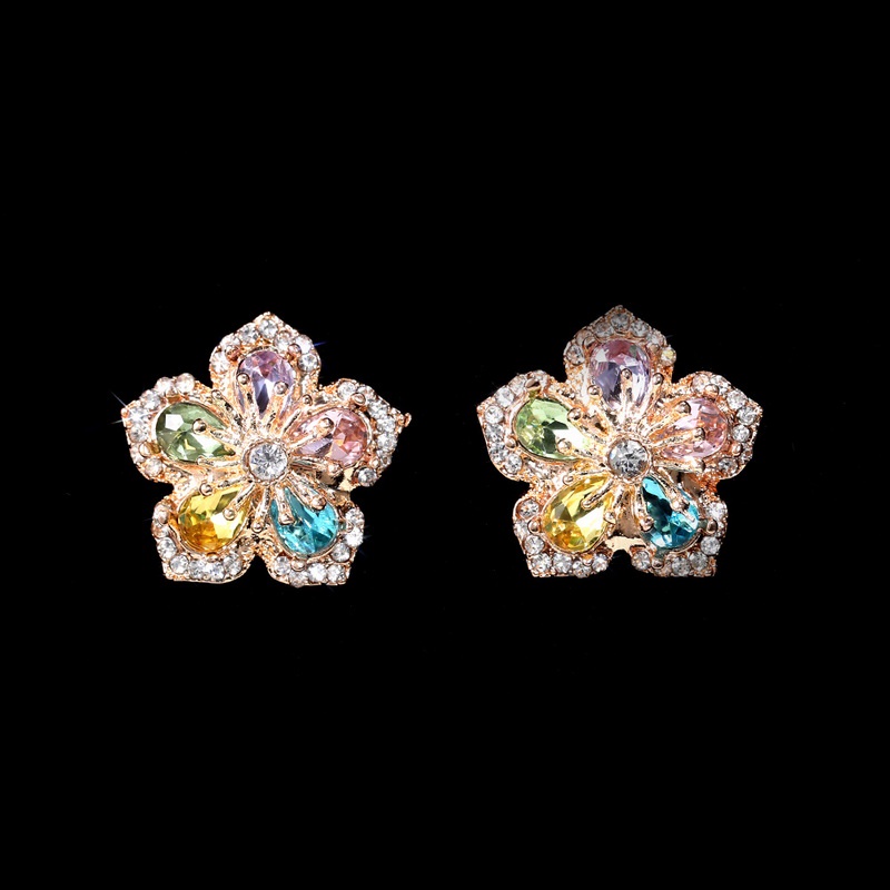 Anting Tusuk Sterling Silver 925 Desain Bunga Hias Zircon Untuk Wanita