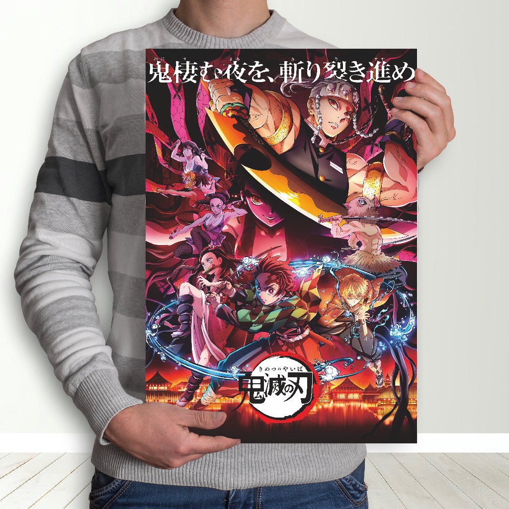Poster Anime Kimetsu no Yaiba Demon Slayer Nezuko Tanjiro Zenitsu Giyuu Tomioka Inosuke - Size A3+-2
