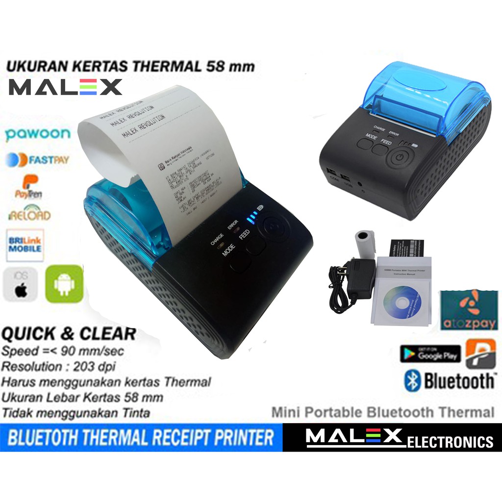 Portable mini printer bt instant printing