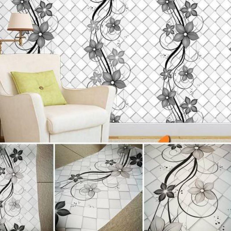 Wallpaper Sticker Dinding Motif Bunga CY1076