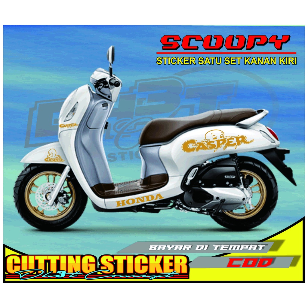 Sticker Scoopy Striping Casper Cutting Sticker Kartun Sticker Scoopy Simple Pasti Promo
