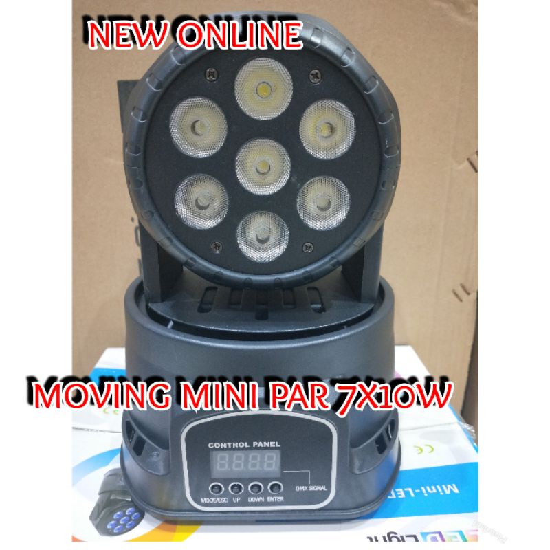 Mini moving HEAD PAR 7 LED X 10watt full colour 7 warna